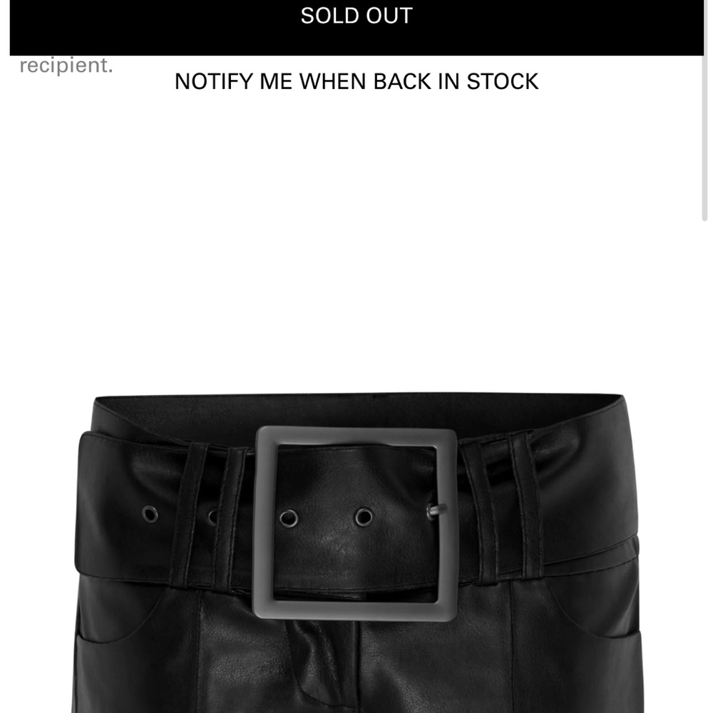 Black Leather Mini Skirt with Belt
